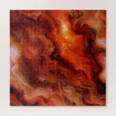 Dynamic Fluid Marble Pattern in Red and Orange ジグソーパズル (横)