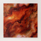 Dynamic Fluid Marble Pattern in Red and Orange ジグソーパズル (縦)