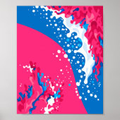 Dynamic Fusion of Pink, Blue and white Waves ポスター (正面)