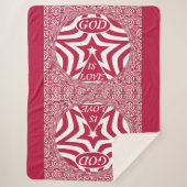 Dynamic God's Love Star Red Swirl Cozy Faith Comfy シェルパブランケット (正面)