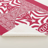 Dynamic God's Love Star Red Swirl Cozy Faith Comfy シェルパブランケット (3/4)