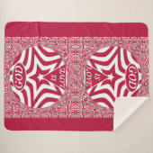 Dynamic God's Love Star Red Swirl Cozy Faith Comfy シェルパブランケット (正面(横))