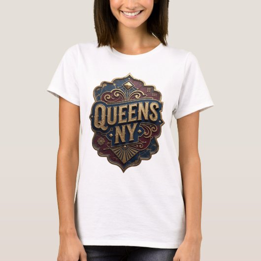 Dynamic Gold QUEENS NY オリジナルTシャツ Tシャツ (正面)