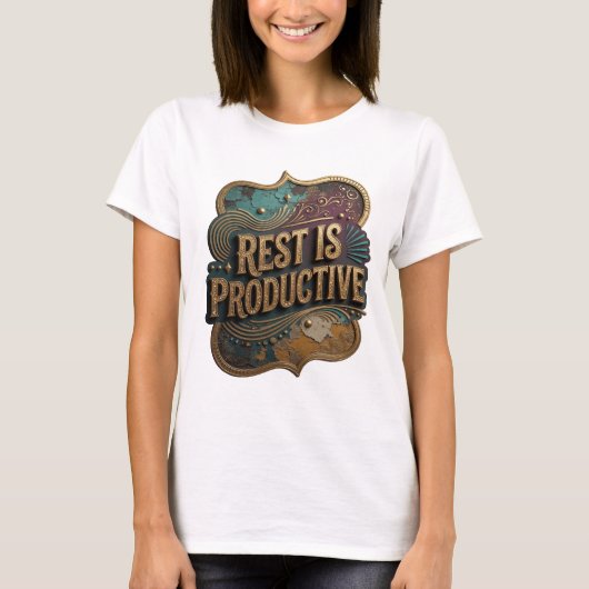 Dynamic Gold REST IS PRODUCTIVE Tシャツ (正面)