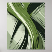 Dynamic Green Abstract Wave Design ポスター (正面)