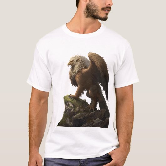 Dynamic Griffin Roar Fantasy Art Tシャツ (正面)