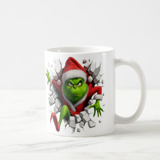 Dynamic Grinch With Festive Design Breaking wall コーヒーマグカップ