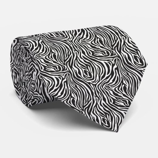 Dynamic High-Contrast Black and White Zebra ネクタイ (ロール)