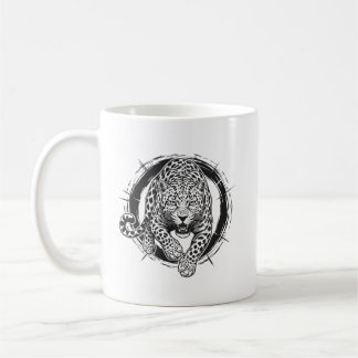 Dynamic Leopard / Jaguar Attack Coffee Mug - Bold  コーヒーマグカップ