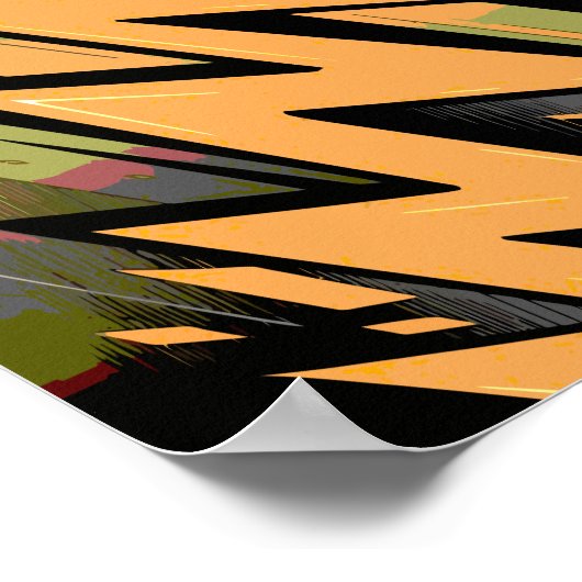 Dynamic Lightning on Dark Background ポスター (角)