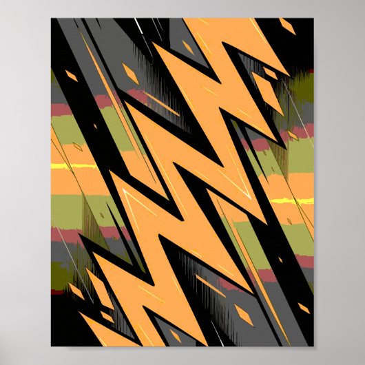 Dynamic Lightning on Dark Background ポスター (正面)