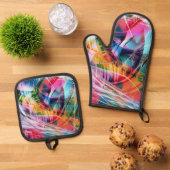 Dynamic Lines Abstraction 鍋つかみ&鍋敷きセット (トップダウン)