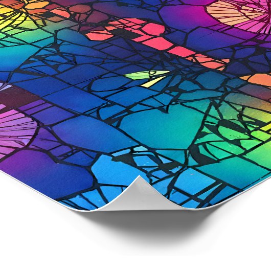 Dynamic Luminous Abstract Art Wall Decor Print ポスター (角)