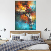 Dynamic Martial Arts Abstract Painting Energy キャンバスプリント (インサイチュ (寝室))