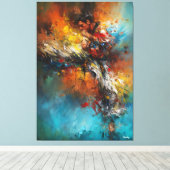 Dynamic Martial Arts Abstract Painting Energy キャンバスプリント (インサイチュ (ウッドフロア))