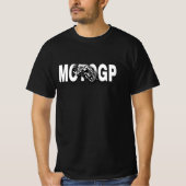 Dynamic MotoGP Racing Motorcycle Graphic – Bold Bl Tシャツ (正面)