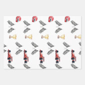 Dynamic Motorsport Checkered Flag Birthday ラッピングペーパーシート (正面)