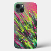 Dynamic Neon Paint Splash Phone Case Vibrant Pink Case-Mate iPhoneケース (裏面)