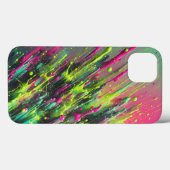 Dynamic Neon Paint Splash Phone Case Vibrant Pink Case-Mate iPhoneケース (裏面 (横))