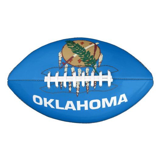 Dynamic Oklahoma State Flag Graphic on a アメリカンフットボール (正面)