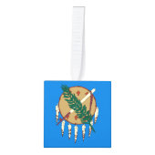 Dynamic Oklahoma State Flag Graphic on a キューブオーナメント (正面)