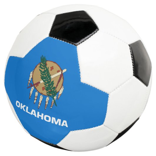 Dynamic Oklahoma State Flag Graphic on a サッカーボール (3/4)