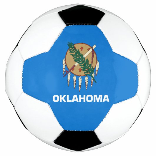 Dynamic Oklahoma State Flag Graphic on a サッカーボール (正面)
