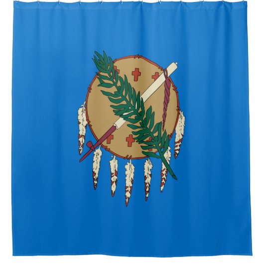 Dynamic Oklahoma State Flag Graphic on a シャワーカーテン (正面)