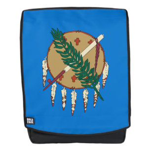 Dynamic Oklahoma State Flag Graphic on a バックパック