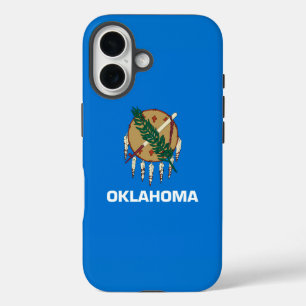 Dynamic Oklahoma State Flag Graphic on a iPhone 16ケース