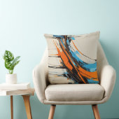 Dynamic Orange Blue Industrial Abstract Modern クッション (椅子)