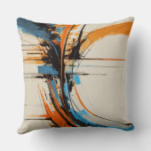 Dynamic Orange Blue Industrial Abstract Modern クッション (裏面)