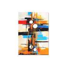 Dynamic Orange Blue Mid Century Abstract Geometric