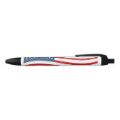 Dynamic Patriotic Wave Ballpoint Pen - Elegant USA 黒ボールペン (トップ)