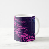 💖 Dynamic Pink & Purple Dotted Abstract Pattern コーヒーマグカップ (正面右)