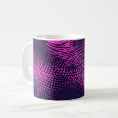💖 Dynamic Pink & Purple Dotted Abstract Pattern コーヒーマグカップ (正面左)