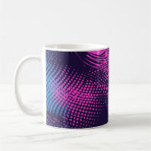 💖 Dynamic Pink & Purple Dotted Abstract Pattern コーヒーマグカップ (左)