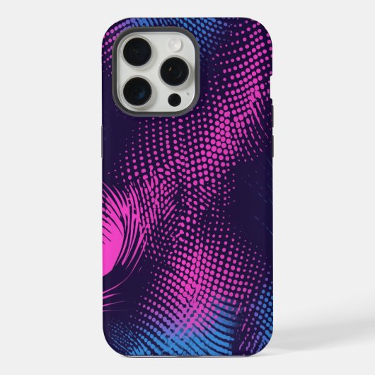 💖 Dynamic Pink & Purple Dotted Abstract Pattern  iPhoneケース (裏面)