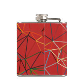 Dynamic Red Abstract Geometric Monogram フラスク (裏面)
