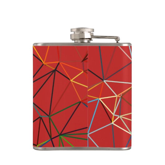 Dynamic Red Abstract Geometric Monogram フラスク (裏面)