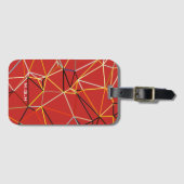 Dynamic Red Abstract Geometric Monogram ラゲッジタグ (正面横)