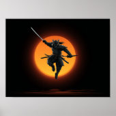 Dynamic Samurai Jump Silhouette  ポスター (正面)
