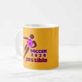 Dynamic Soccer 2026 Silhouette Design コーヒーマグカップ (正面左)
