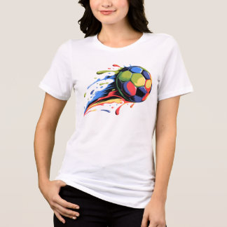 Dynamic Soccer Ball Paint Splatter Colorful Sports トライブレンドＴシャツ