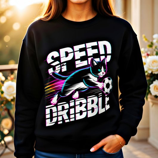 Dynamic Soccer Cat sporty Sweatshirt for Women  スウェットシャツ