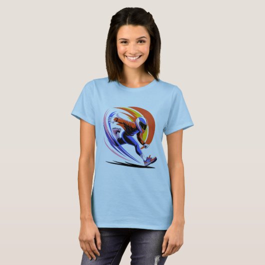 Dynamic Speed Runner - Futuristic Action Graphic A Tシャツ (正面フル)