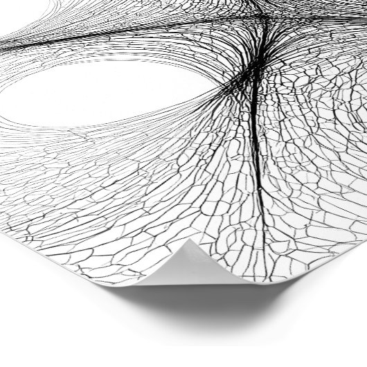 Dynamic Warp Field Decoupage Template Line Art ポスター (角)