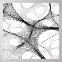 Dynamic Warp Field Decoupage Template Line Art ポスター