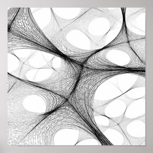 Dynamic Warp Field Decoupage Template Line Art ポスター (正面)