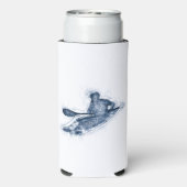 Dynamic Whitewater Kayaker Line Art スリム缶クーラー (Seltzer裏面)